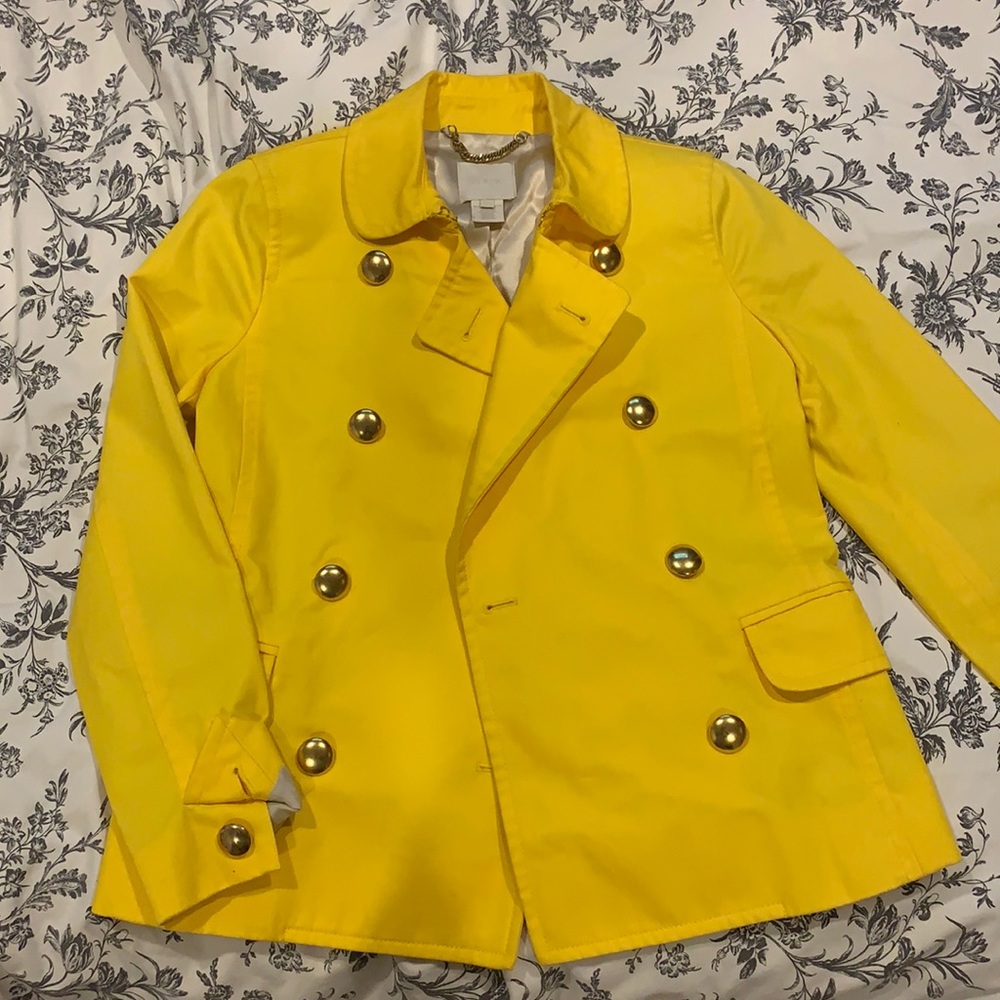 Beautiful yellow J. Crew fitted trench coat